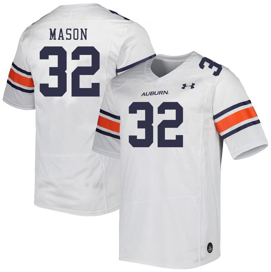 Men #32 Trent Mason Auburn Tigers College Football Jerseys Stitched-White - Click Image to Close